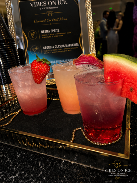 Fresh Fruit Trio Garnished Cocktails